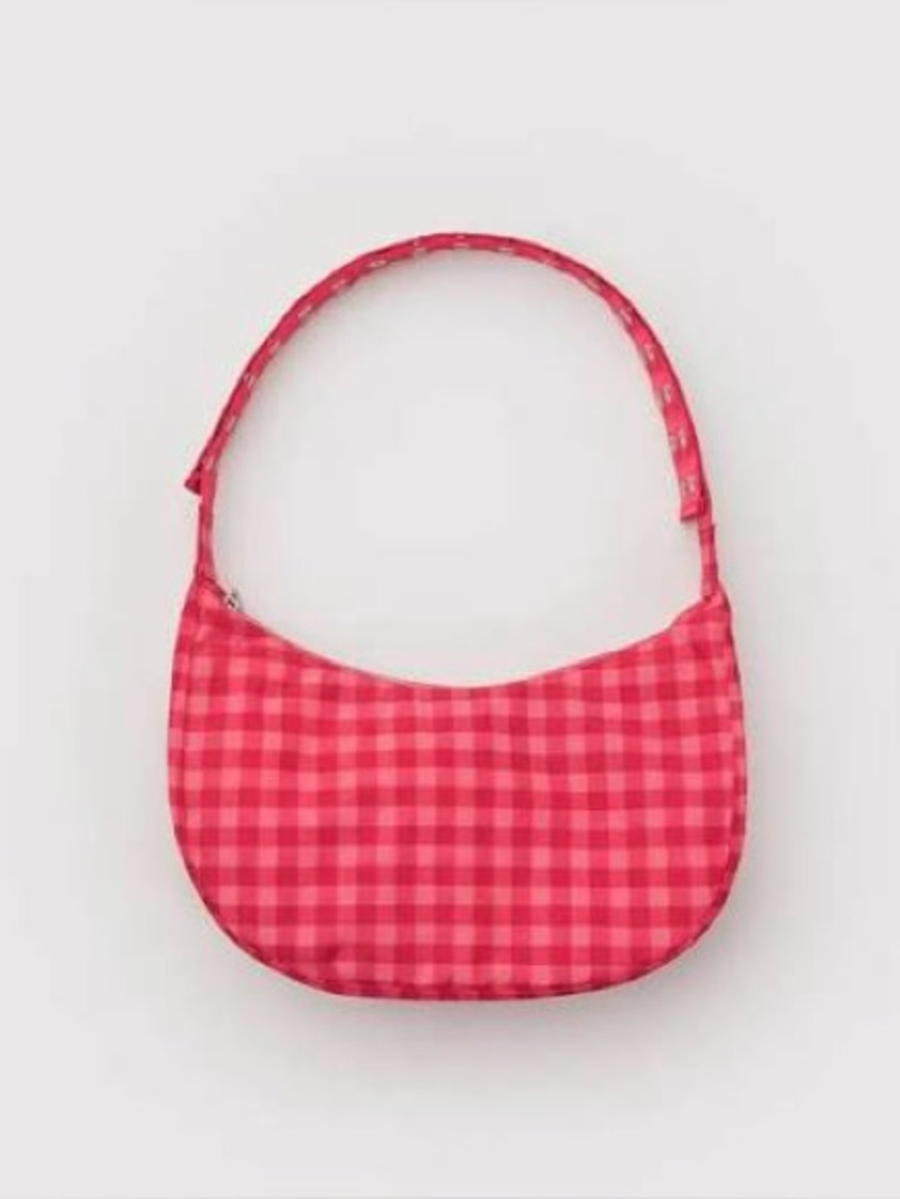 Baggu x Molly Goddard Red Check Popper Strap Crescent Bag